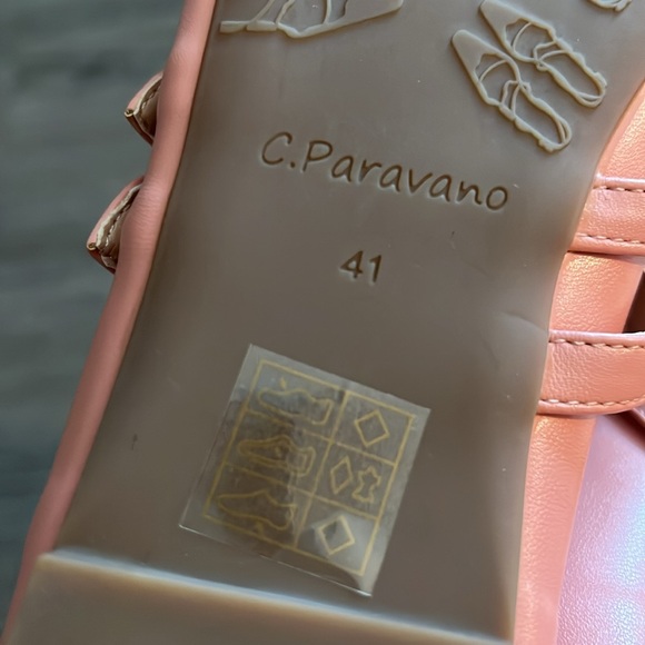 NEW C Paravano Pink Ballet Flats with Mary Jane Design size 41 or 10 - Picture 7 of 7